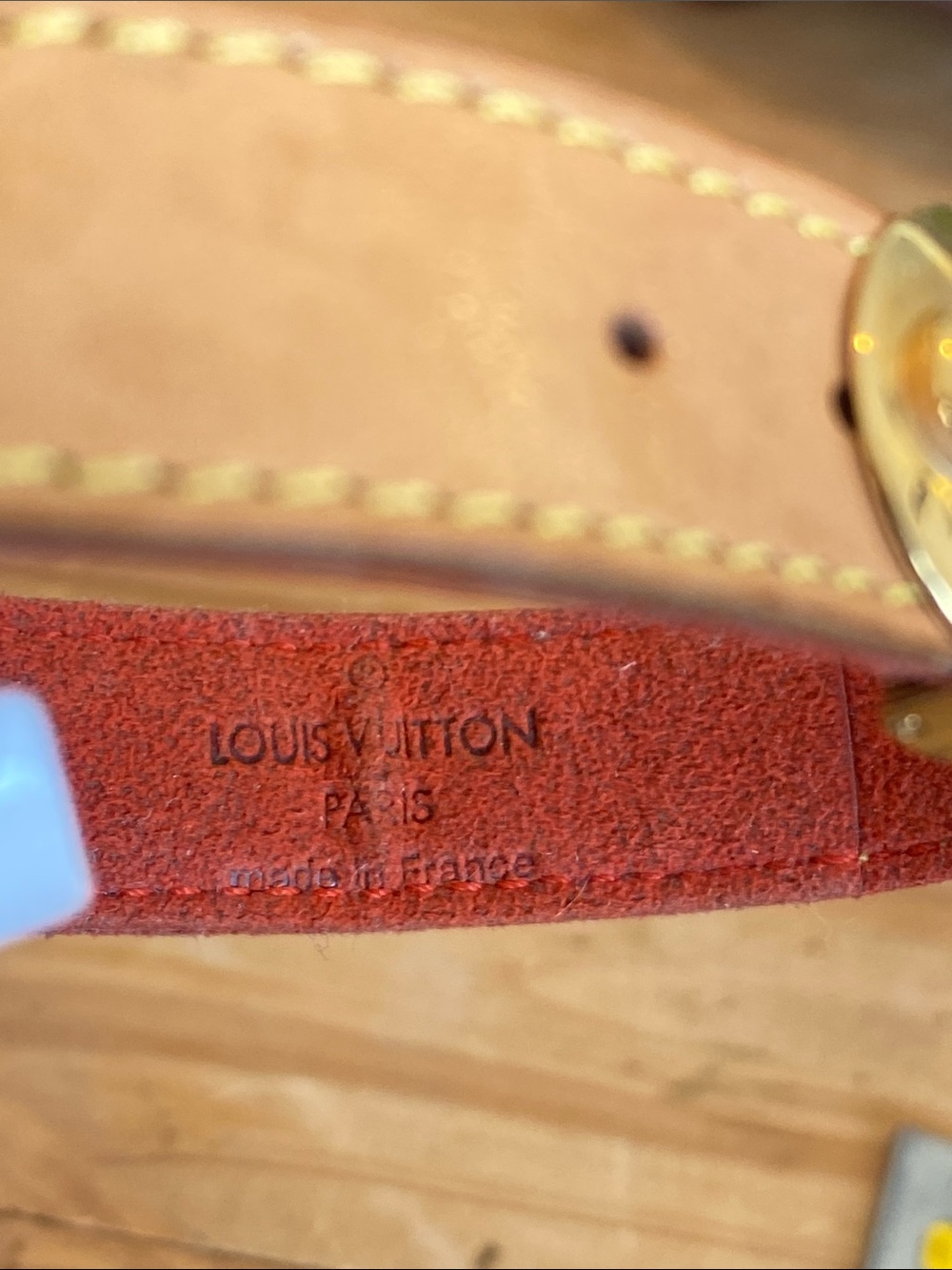 Louis Vuitton Wish bracelet with Red Suede Interior and Gold Hardware - Picture 2 of 6